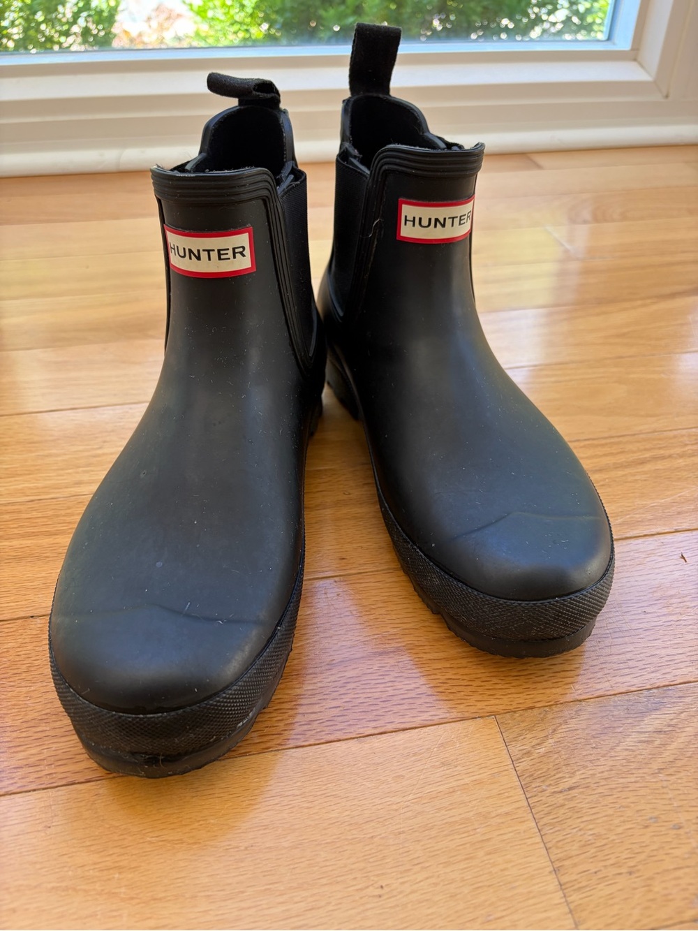 Hunter Men's Black Chelsea Rain Boots EUC